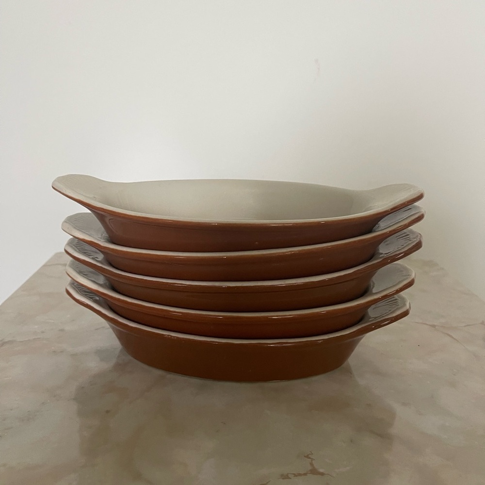 Set Of 5 Vintage Bel-Terr 9527 souffle/au-gratin dish Brown